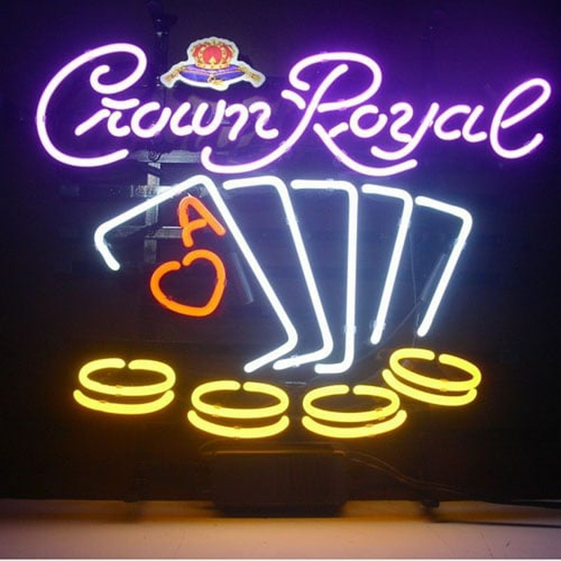 Crown Royal Poker Chips Neon Skilt