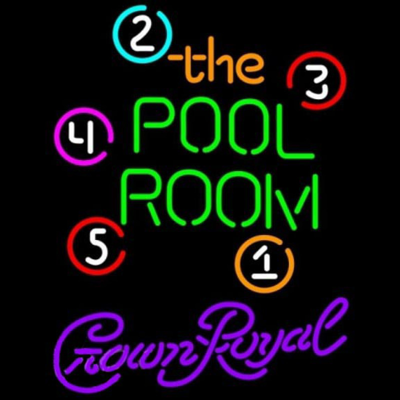 Crown Royal Pool Room Billiards Beer Sign Neon Skilt