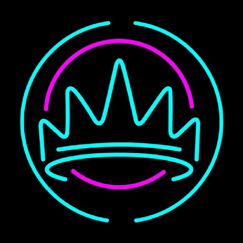 Crown With Round Logo Neon Skilt