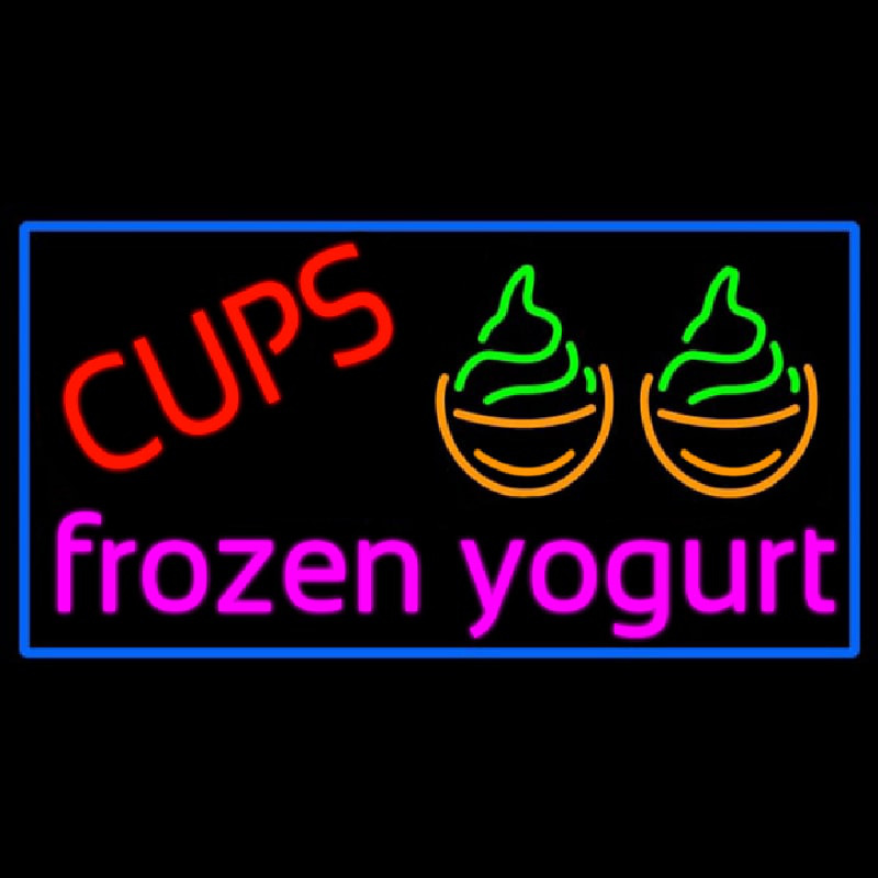 Cups Frozen Yogurt Neon Skilt