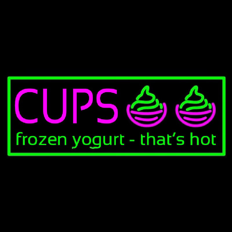 Cups Frozen Yogurt Neon Skilt