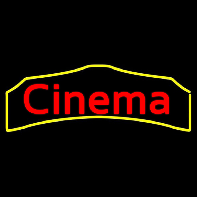 Cursive Cinema Neon Skilt