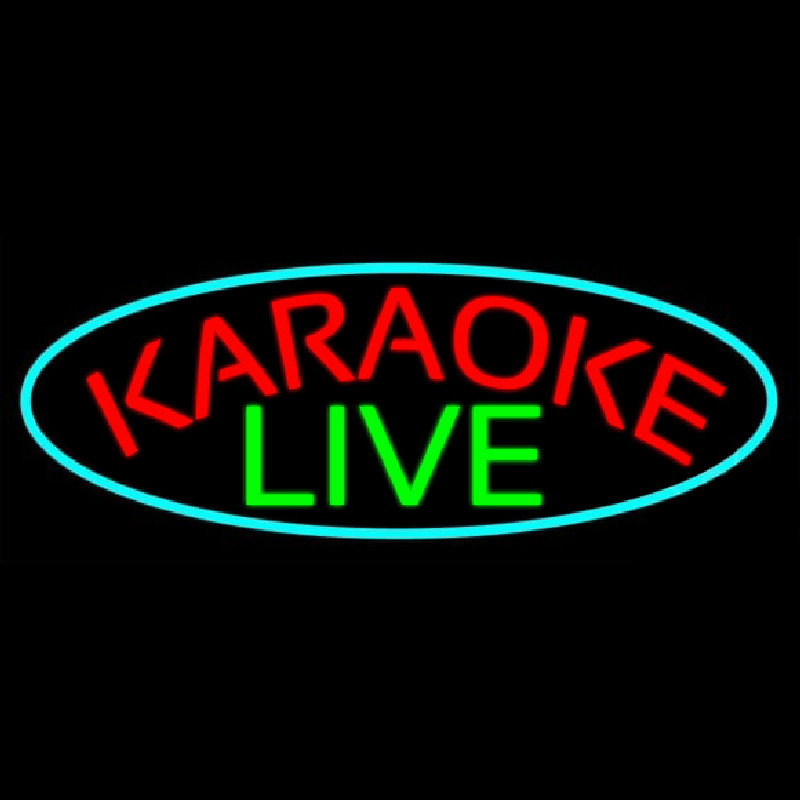 Cursive Karaoke Live Neon Skilt