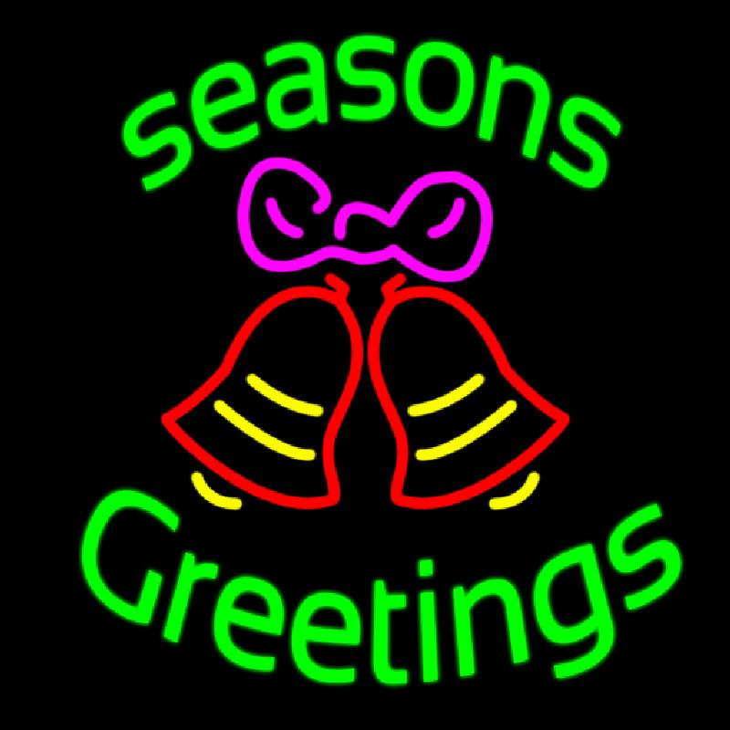 Cursive Seasons Greetings 2 Neon Skilt