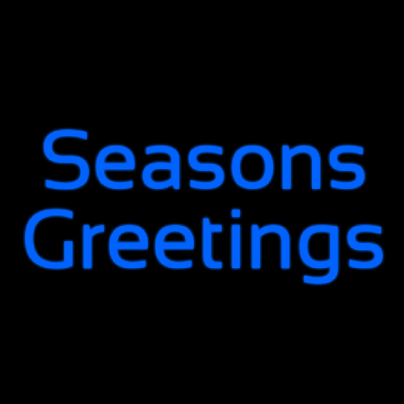 Cursive Seasons Greetings Neon Skilt