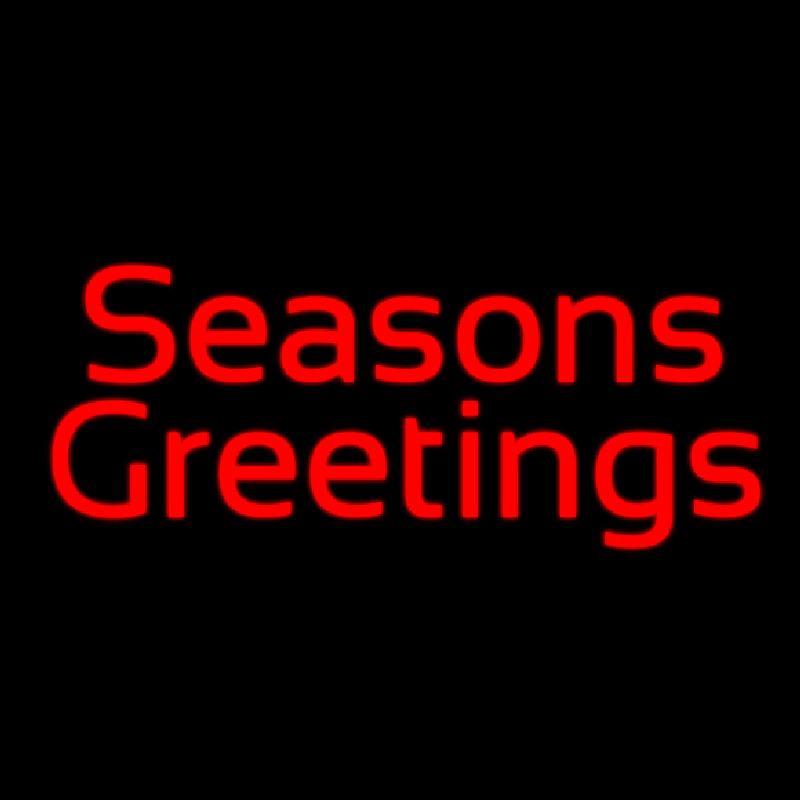 Cursive Seasons Greetings Neon Skilt