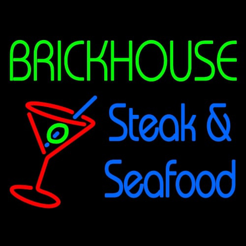 Custom Brickhouse Steak And Seafood Neon Skilt
