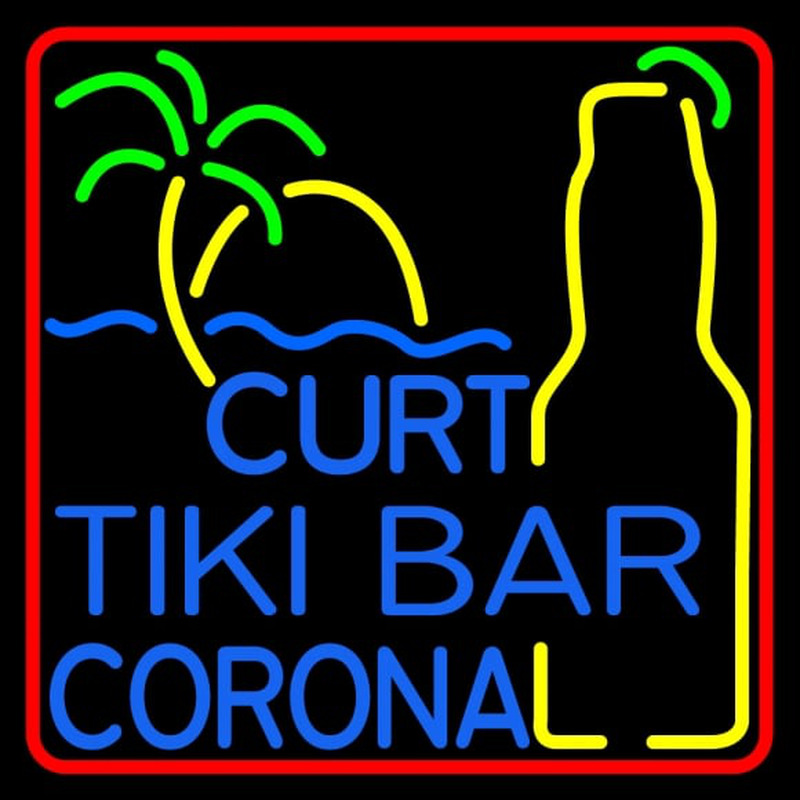 Custom Curt Tiki Bar Corona Logo Neon Skilt