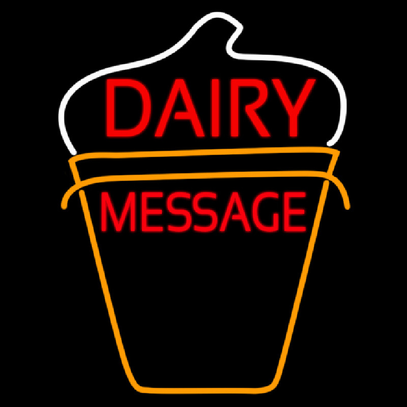 Custom Dairy On Logo Neon Skilt