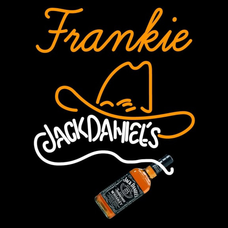 Custom Frankie Rare Jack Daniels Whiskey Cowboy Hat Neon Skilt