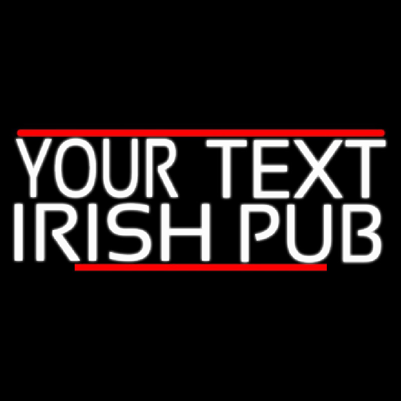 Custom Irish Pub With Red Line Neon Skilt