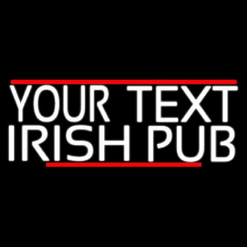 Custom Irish Pub With Red Line Neon Skilt