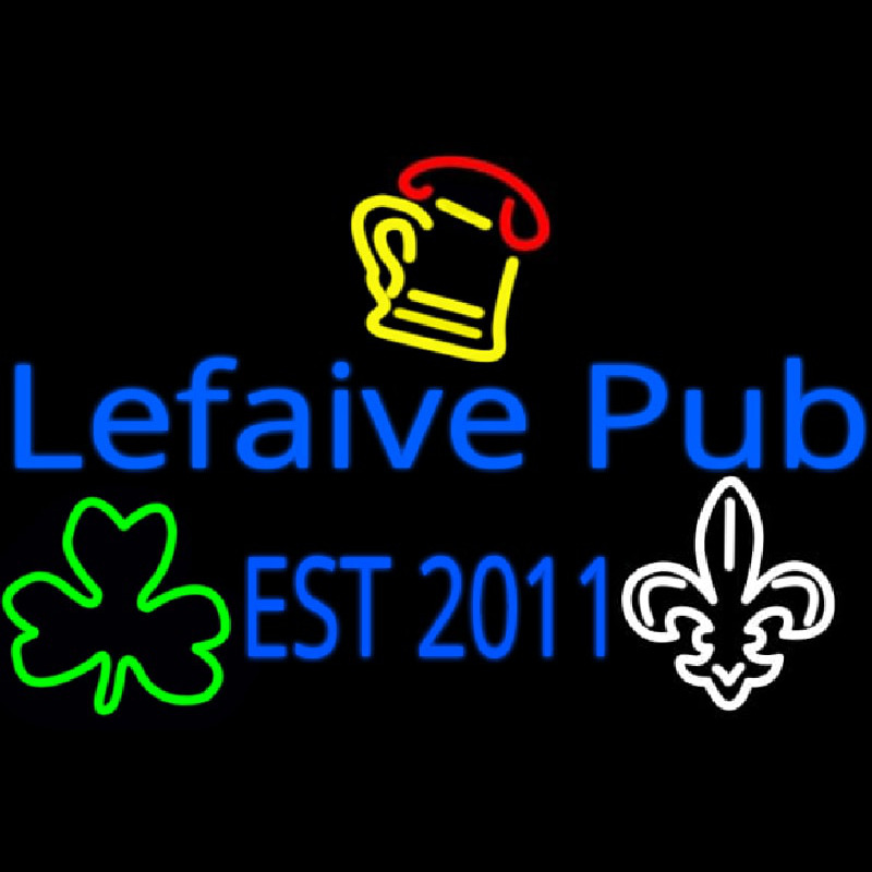 Custom Lefaive Pub Est 2011 Neon Skilt