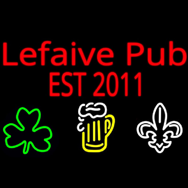 Custom Lefaive Pub Est 2011 Neon Skilt