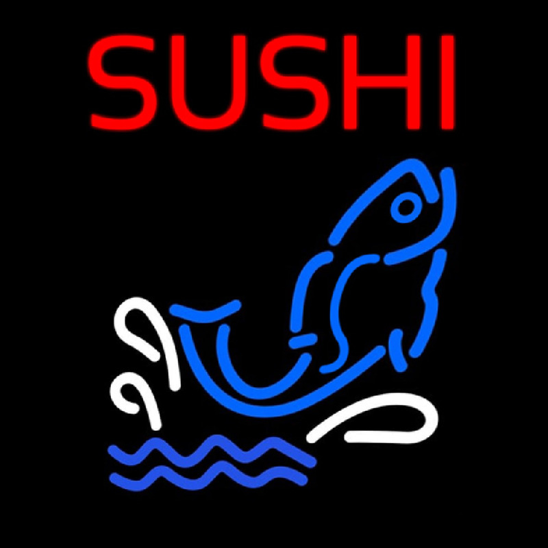 Custom Sushi With Fish Diet 1 Neon Skilt