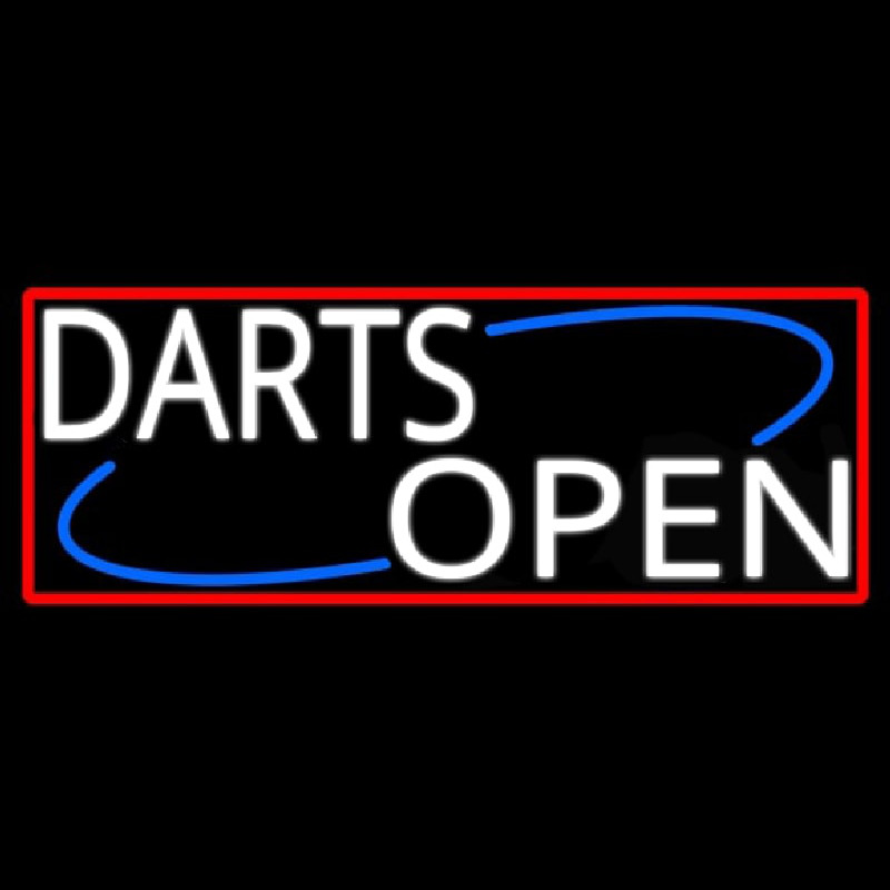Darts Open With Red Border Neon Skilt