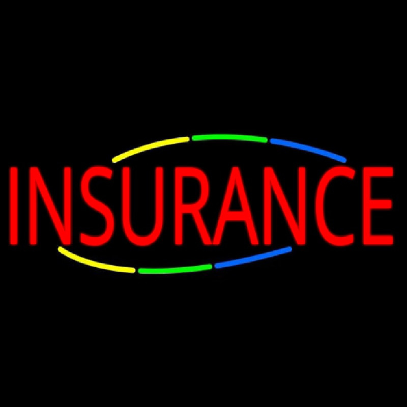 Deco Style Multi Colored Insurance Neon Skilt