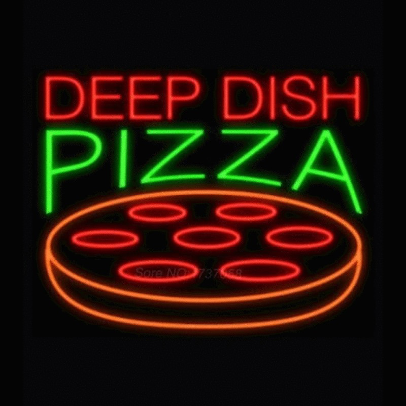 Deep Dish Pizza Neon Skilt