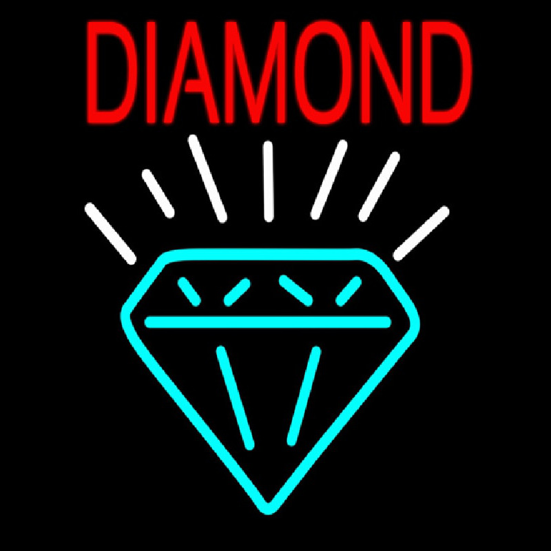 Diamond With Logo Neon Skilt