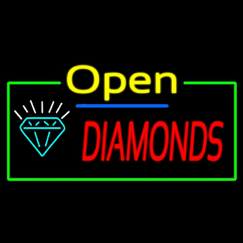 Diamonds Open Neon Skilt