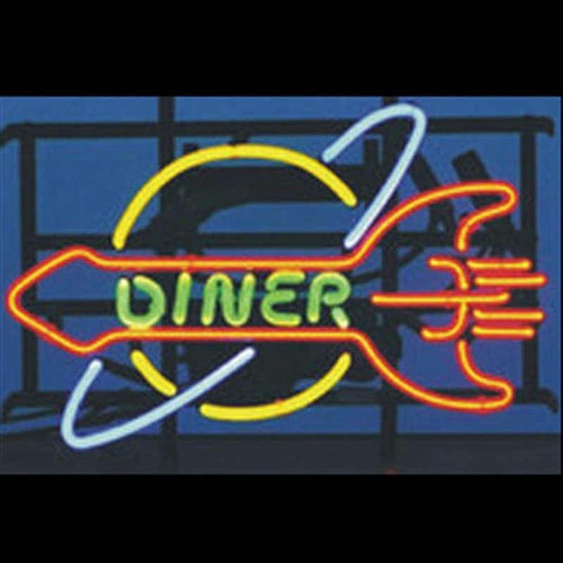 Dinner Restaurant Neon Åben Skilt