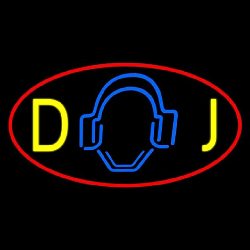 Dj Logo 5 Neon Skilt