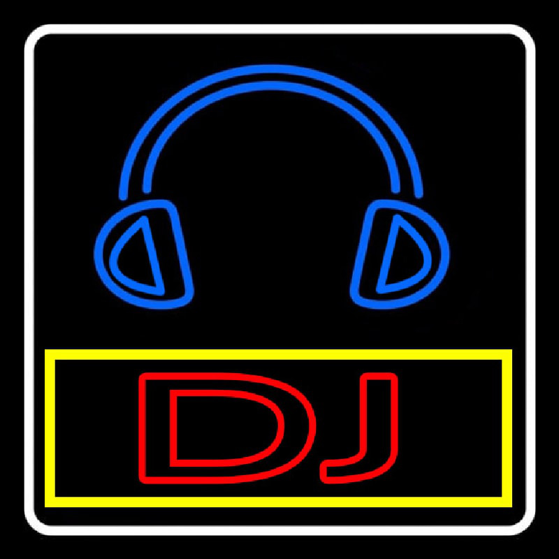 Dj With Logo Neon Skilt