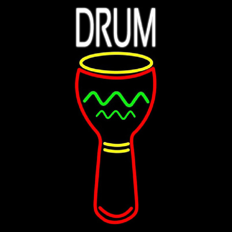 Djembe Drum 1 Neon Skilt