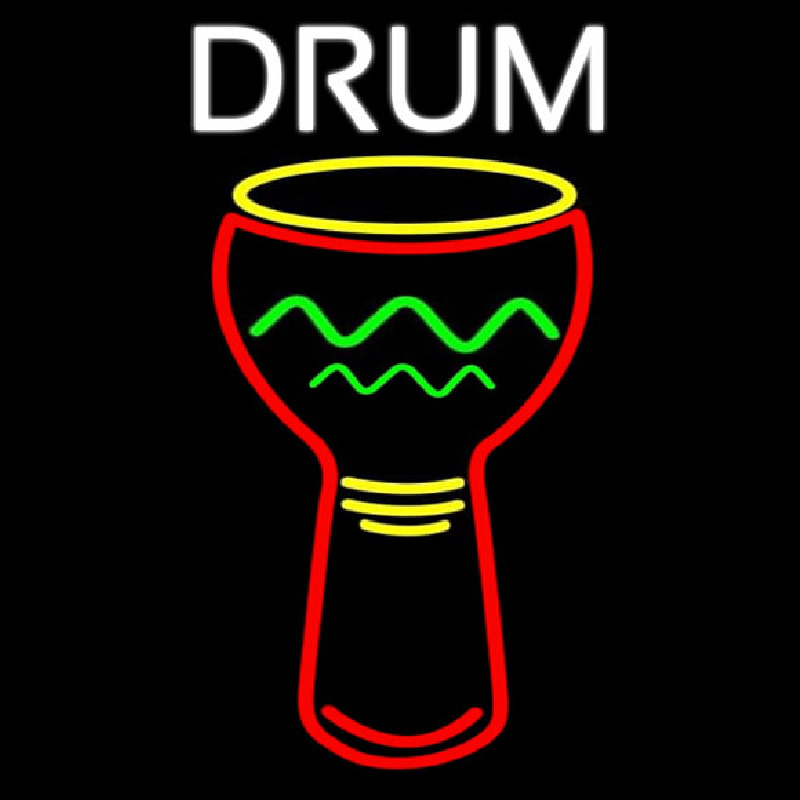 Djembe Drum 2 Neon Skilt