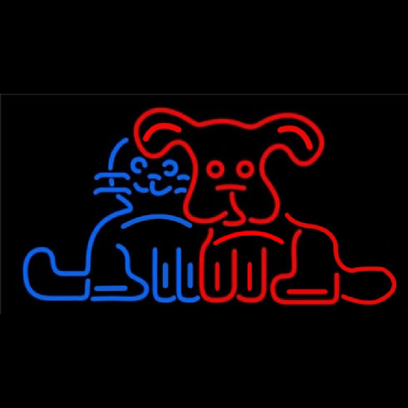 Dog Cat Logo Neon Skilt