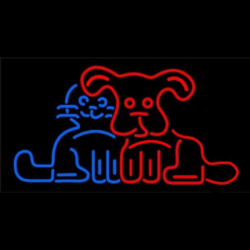 Dog Cat Logo Neon Skilt