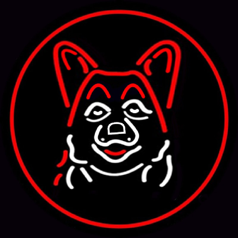 Dog Grooming Red Oval Neon Skilt