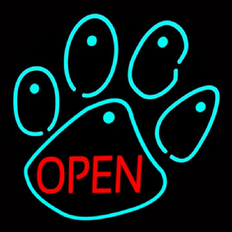 Dog Open Logo Neon Skilt