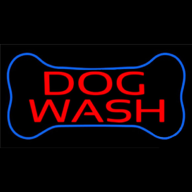 Dog Wash Block Neon Skilt