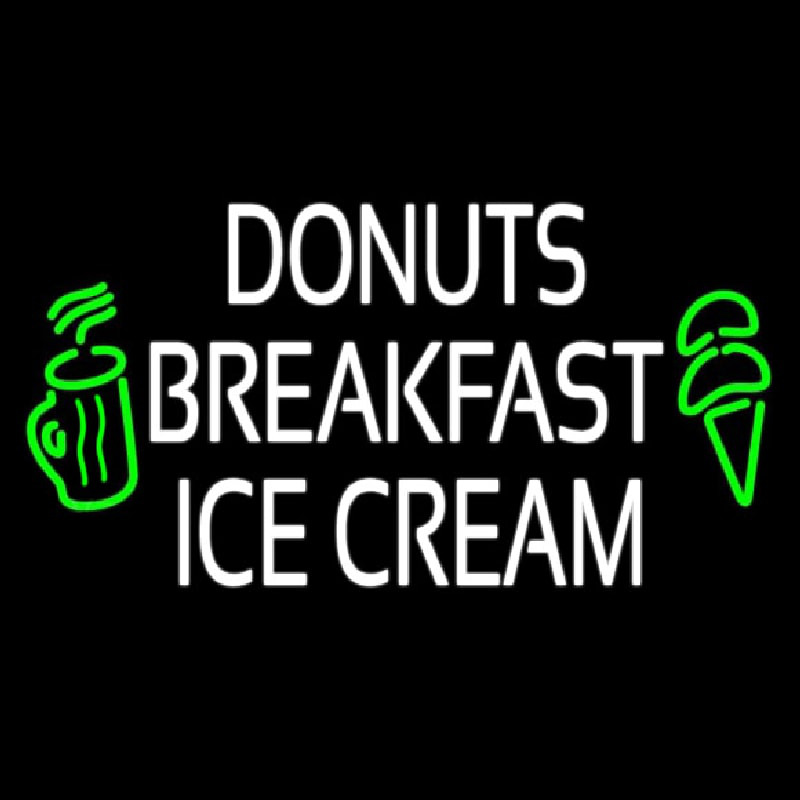 Donuts Breakfast Ice Cream Neon Skilt