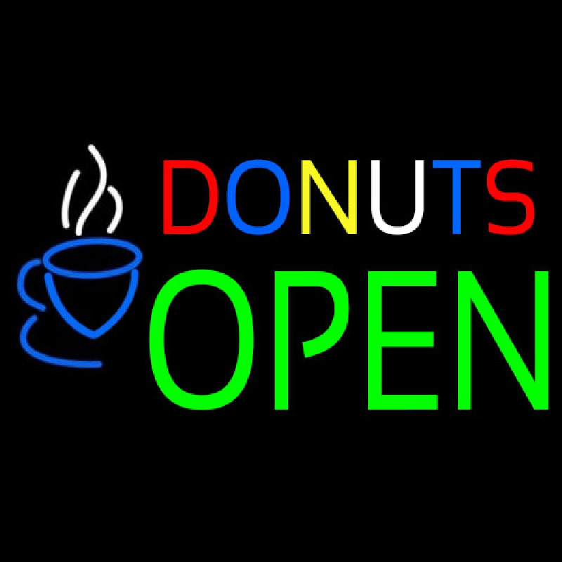 Donuts Open Neon Skilt