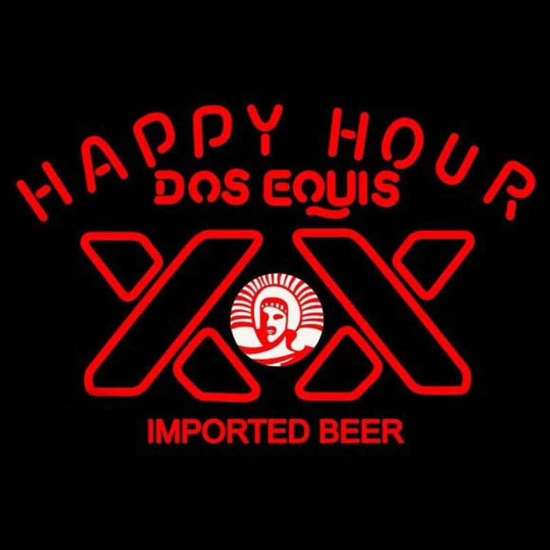 Dos Equis Beer Happy Hour Beer Sign Neon Skilt