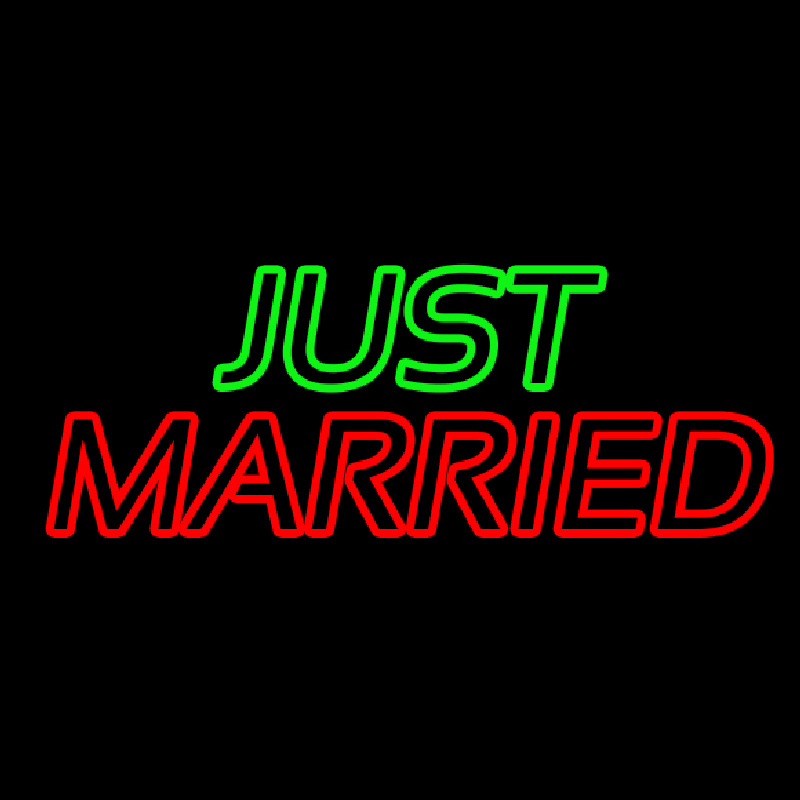 Double Stroke Just Married Neon Skilt