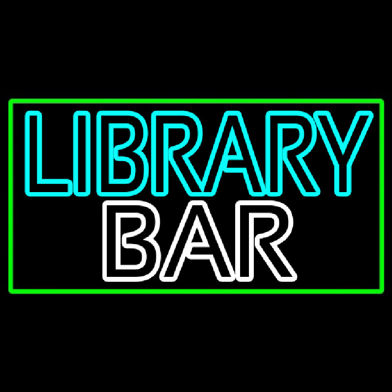 Double Stroke Library Bar Neon Skilt