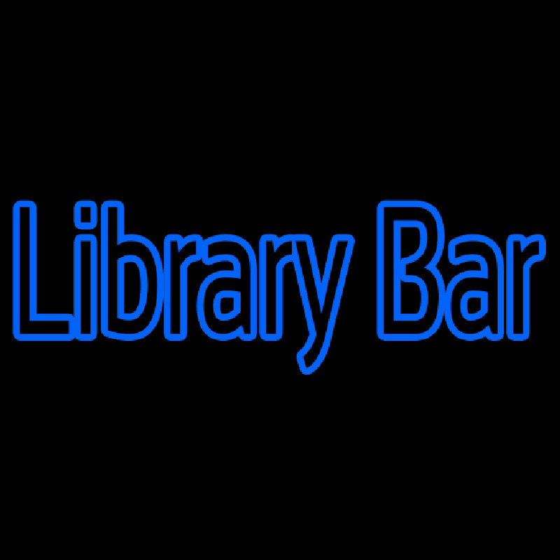 Double Stroke Library Bar Neon Skilt