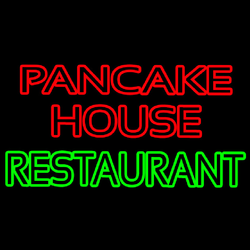 Double Stroke Pancake House Restaurant Neon Skilt