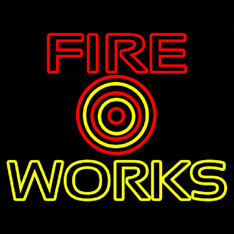 Double Stroke Stylish Fireworks Neon Skilt