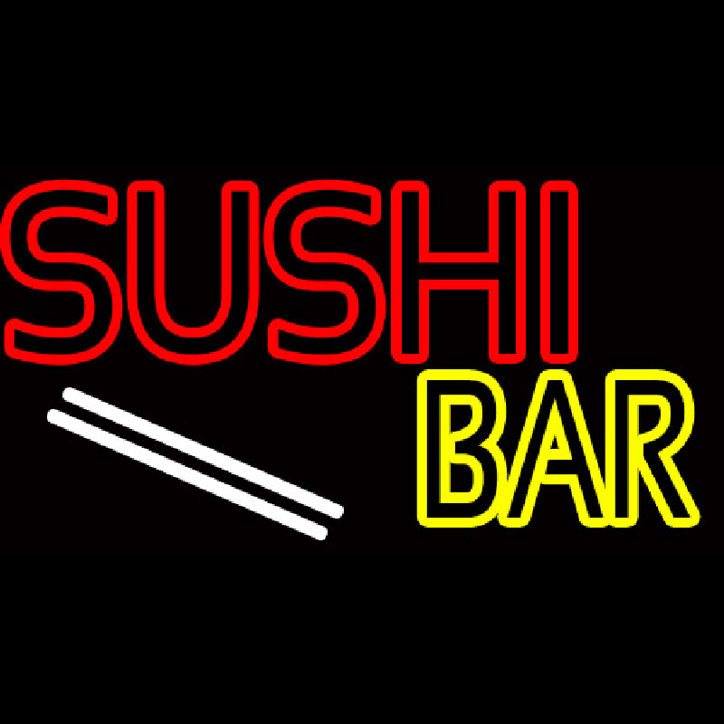 Double Stroke Sushi Bar  Neon Skilt