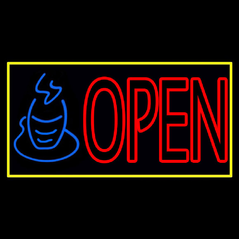 Double Stroke Tea Open Neon Skilt