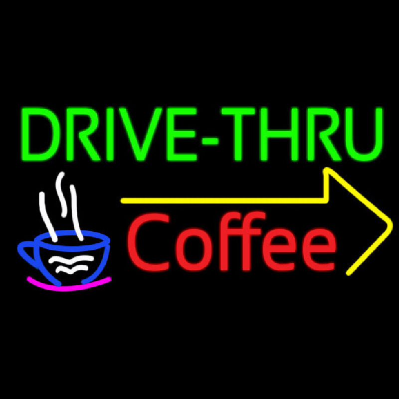 Drive Thru Coffee Neon Skilt
