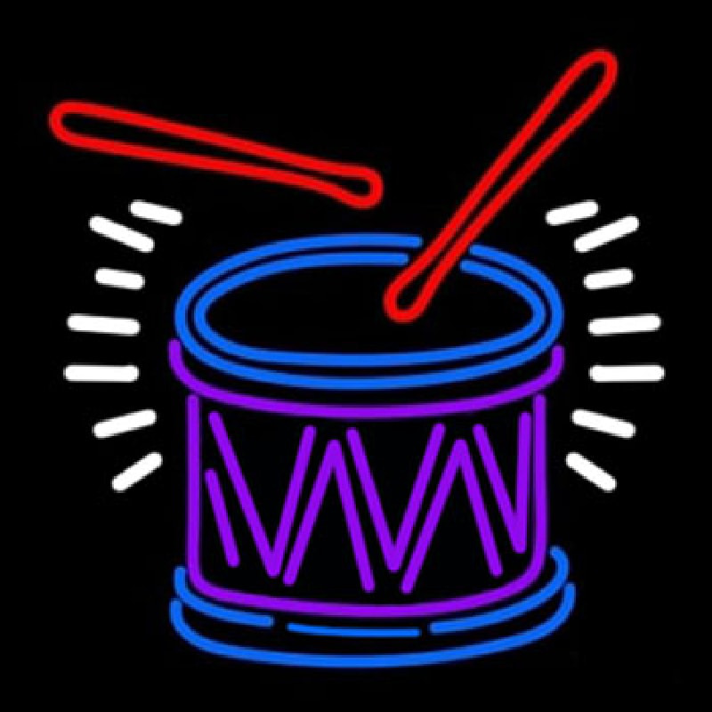 Drum And Stick Neon Skilt