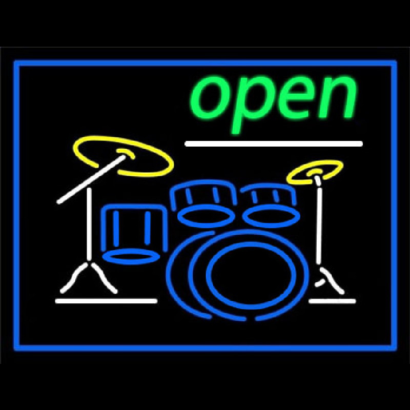 Drum Open Neon Skilt