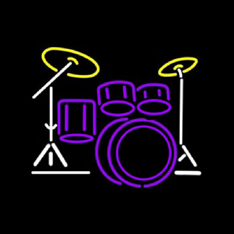 Drum Set Neon Skilt