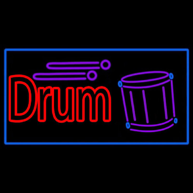 Drum With Musical  Neon Skilt