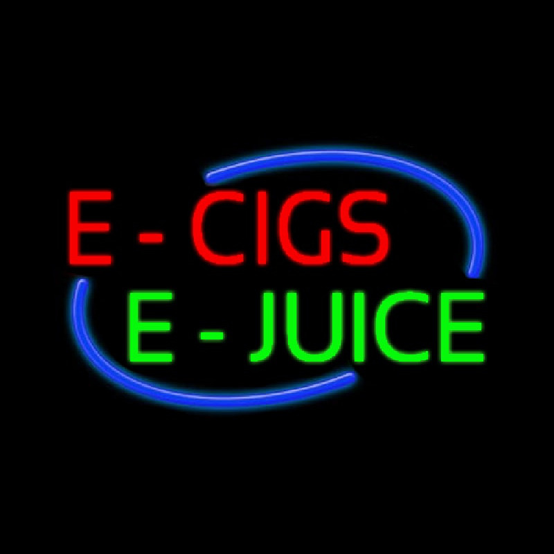 E Cigs E Juice Neon Skilt